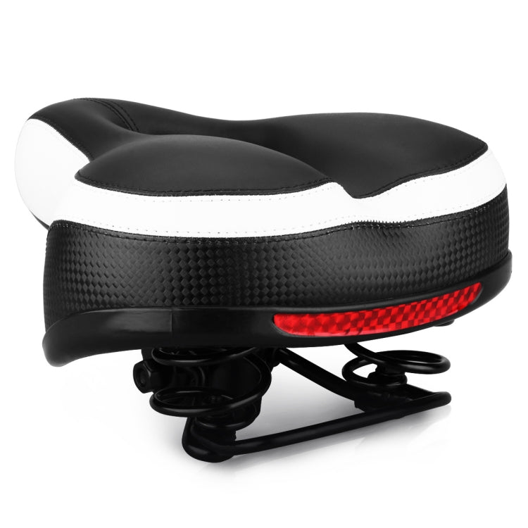 Reflective Spring Saddle Mountain Bike Seat with Reflective Tail (Black White)