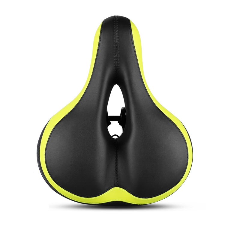 Reflective Spring Saddle Mountain Bike Seat with Reflective Tail Light (Black Green)