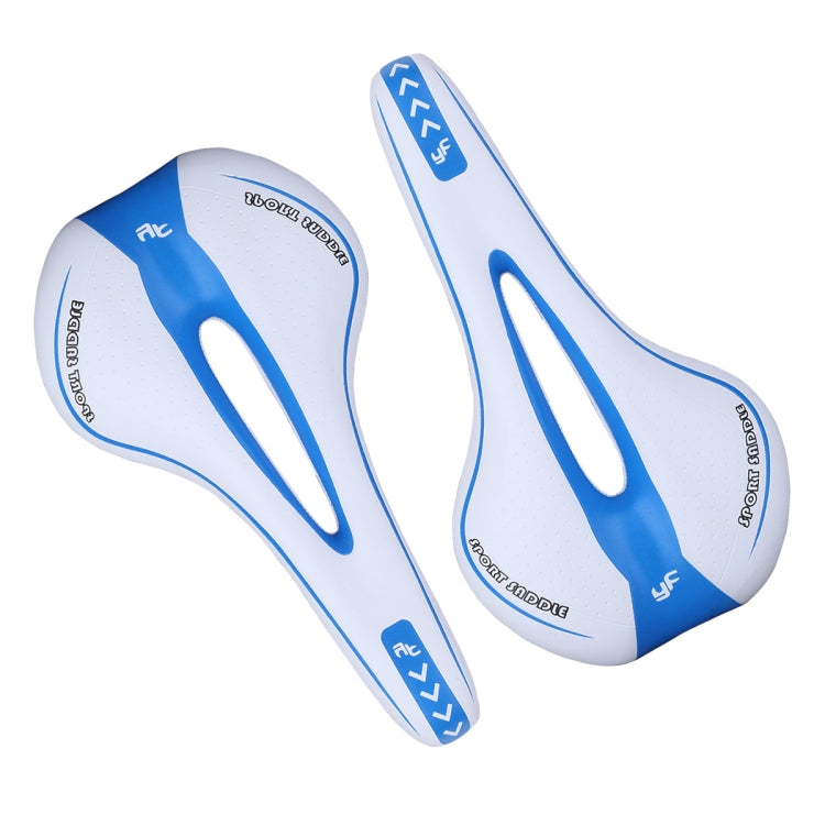 YAFEE YF-1018 Mountain Bike Saddle - White and Blue, Comfortable and Durable