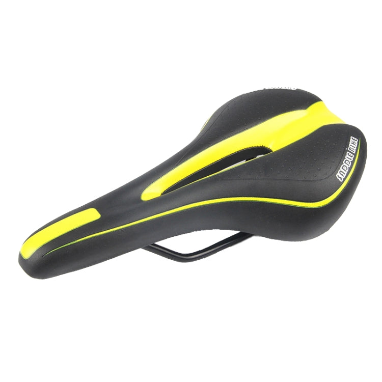 Sporty Black and Yellow Mountain Bike Saddle for Enhanced Cycling Comfort
