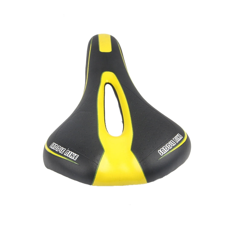 Sporty Black and Yellow Mountain Bike Saddle for Enhanced Cycling Comfort