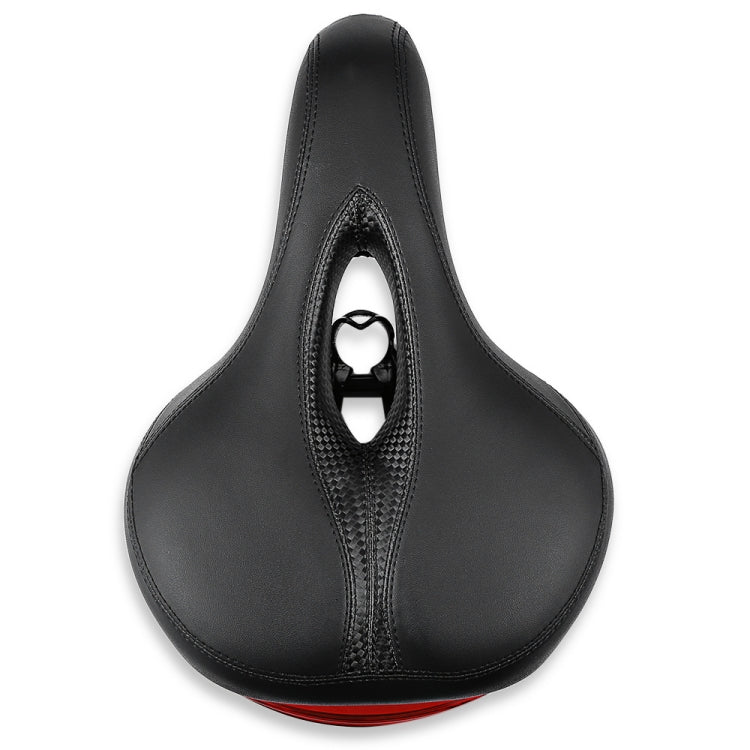 Black Mountain Bike Saddle with Cushion and Safety Taillight