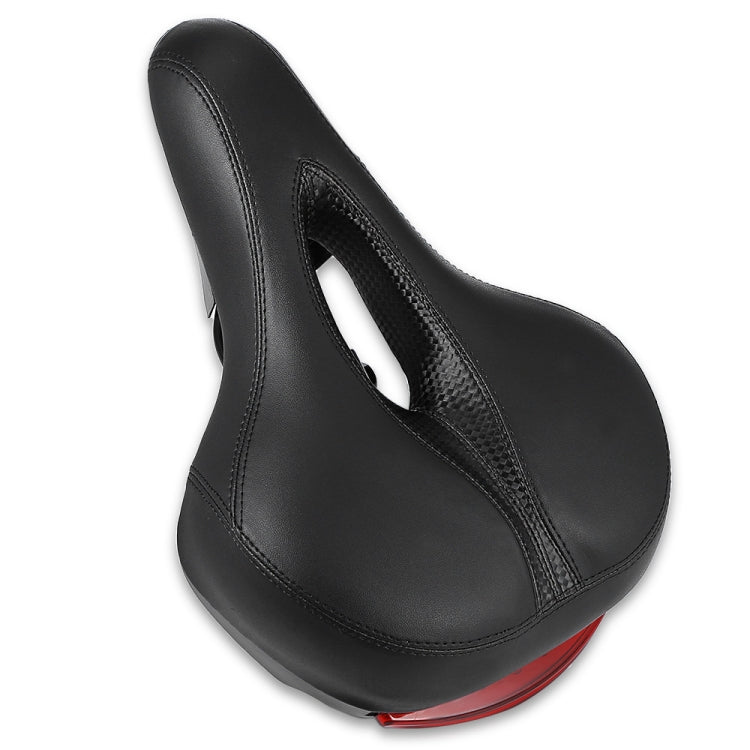 Black Mountain Bike Saddle with Cushion and Safety Taillight