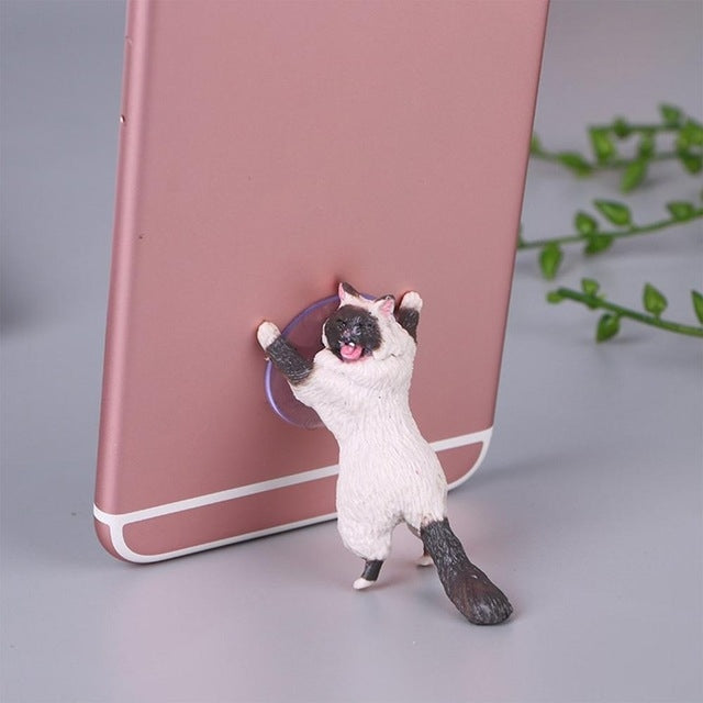 Adorable 60-Piece White Cat Smartphone Holders with Suction Cups