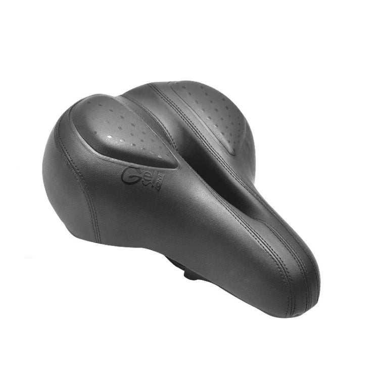 Black Silicone Bicycle Seat with Hollow Design and Reflective Stickers