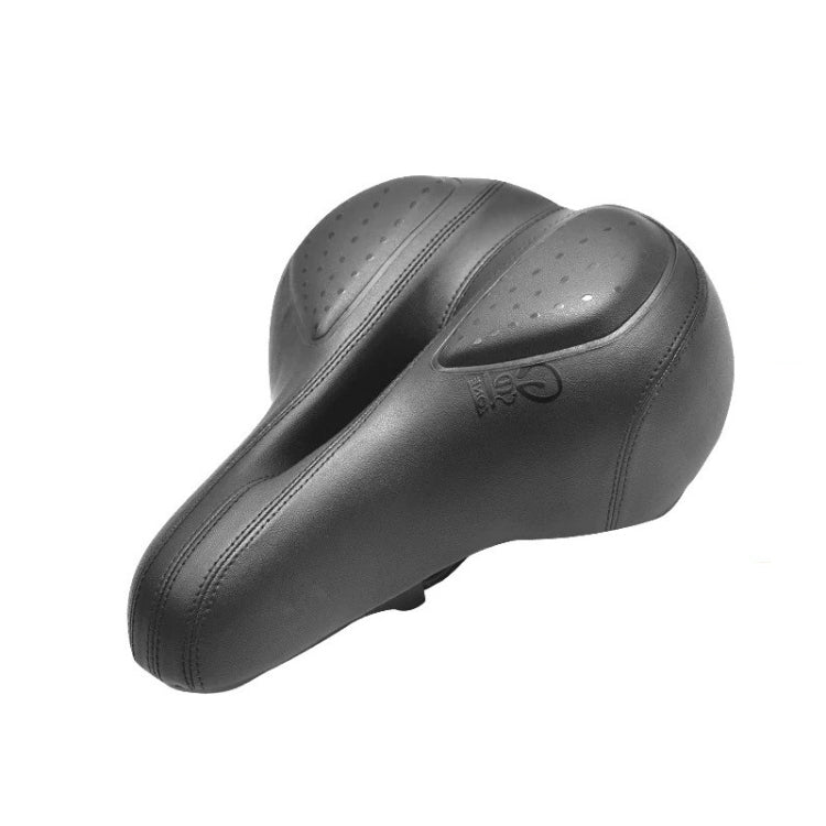 Black Silicone Bicycle Seat with Hollow Design and Reflective Stickers