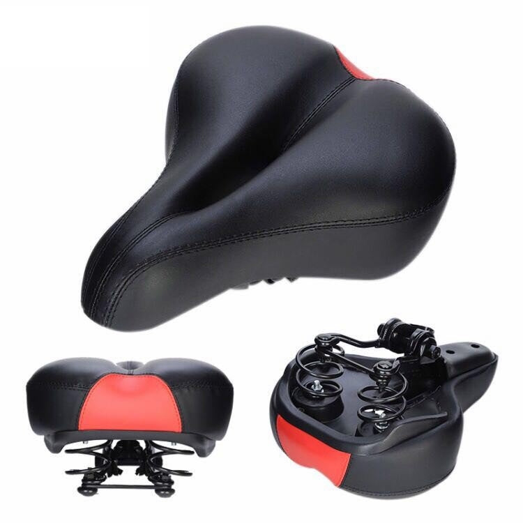 Red Bicycle Saddle with Shock Absorption and Comfortable Design