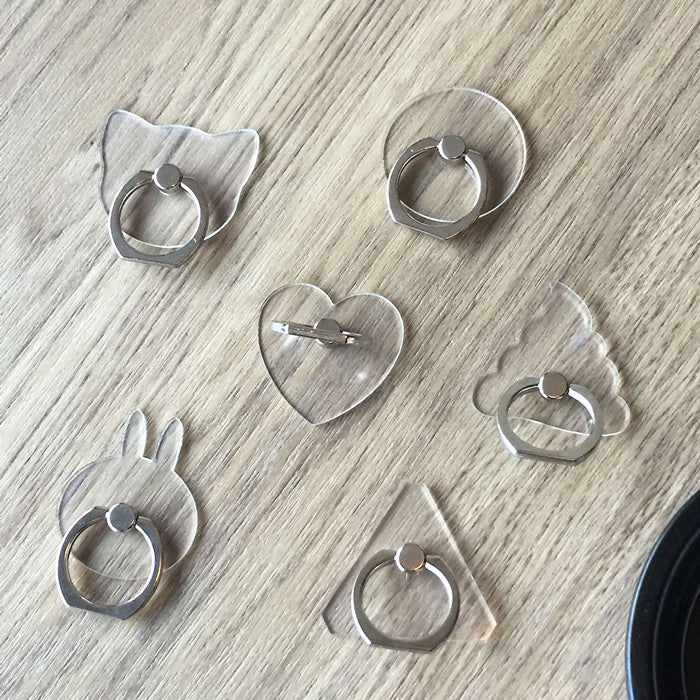 Versatile 10-Piece Cat Head Transparent Mobile Phone Holder Pack