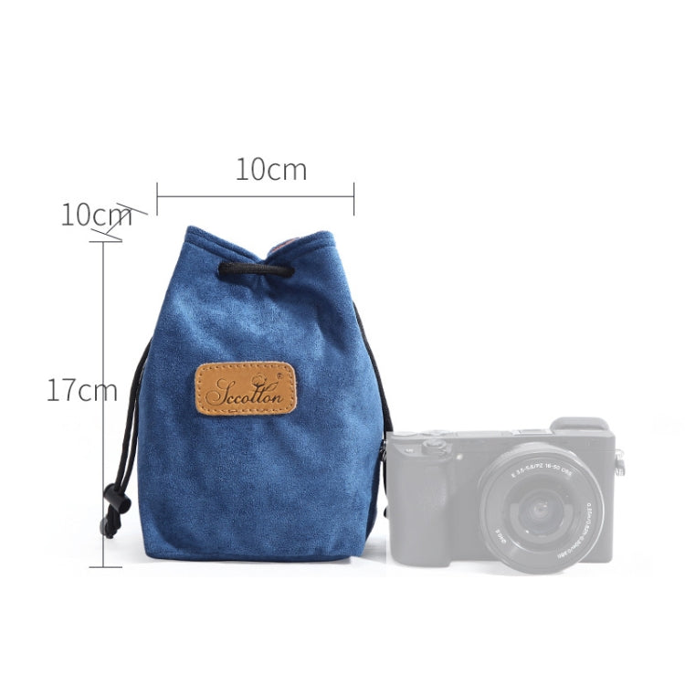 S.C.COTTON Liner Shockproof Digital Protection Portable SLR Lens Bag Micro Single Camera Bag Square Blue S