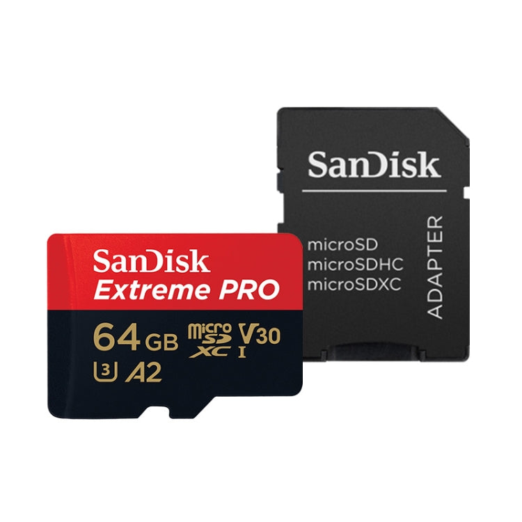 SanDisk U3 High-Speed Micro SD Card  TF Card Memory Card for GoPro Sports Camera, Drone, Monitoring 64GB(A2), Colour: Black Card