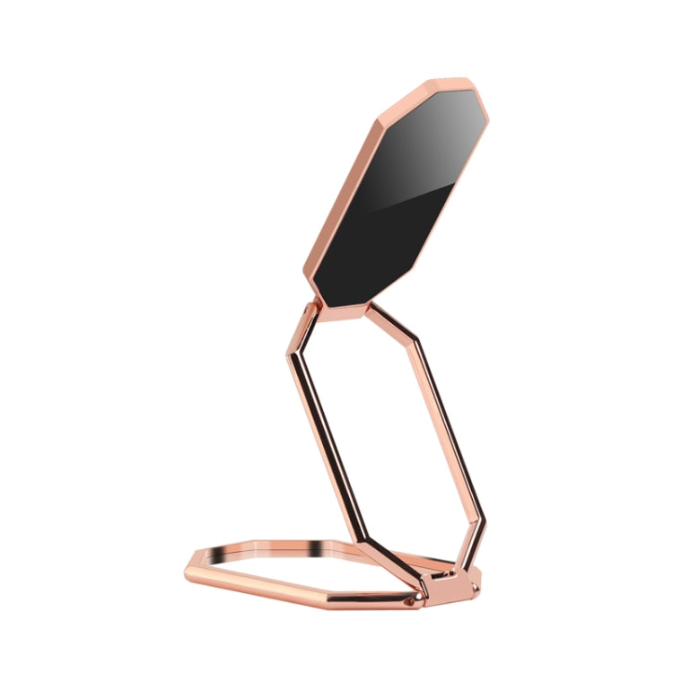 Zinc Alloy Mobile Phone Ring Holder with Magnetic Car Buckle (Rose Gold)