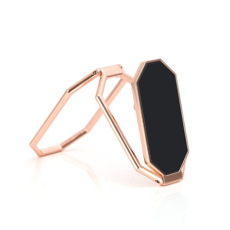 Zinc Alloy Mobile Phone Ring Holder with Magnetic Car Buckle (Rose Gold)