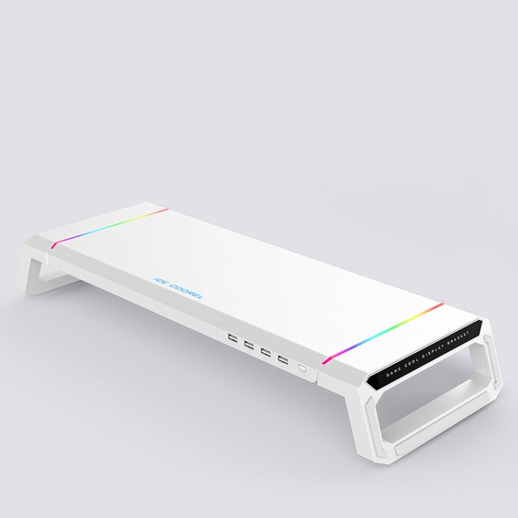 ICE COOREL T1 Monitor Increased Rack Foldable Laptop Stand With RGB Lighting & 4xUSB2.0 Expansion Interface(Moonlight White) will revolutionize your work environment