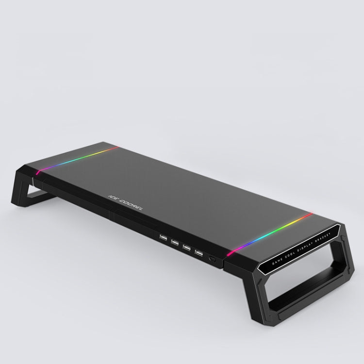 ICE COOREL T1 Foldable Laptop Stand with RGB Lighting and USB Expansion Interface