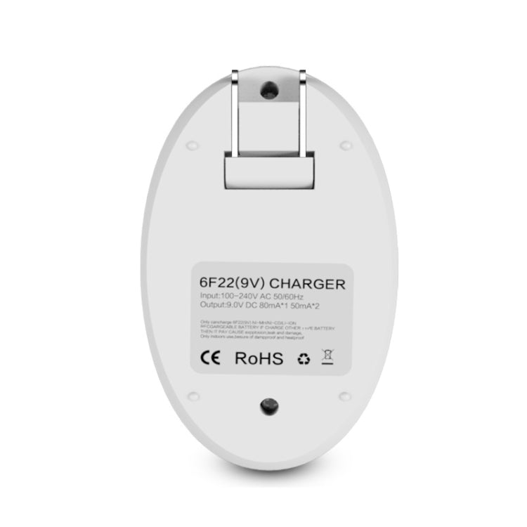 9V Lithium Rechargeable Battery and Charger Set (US Plug)