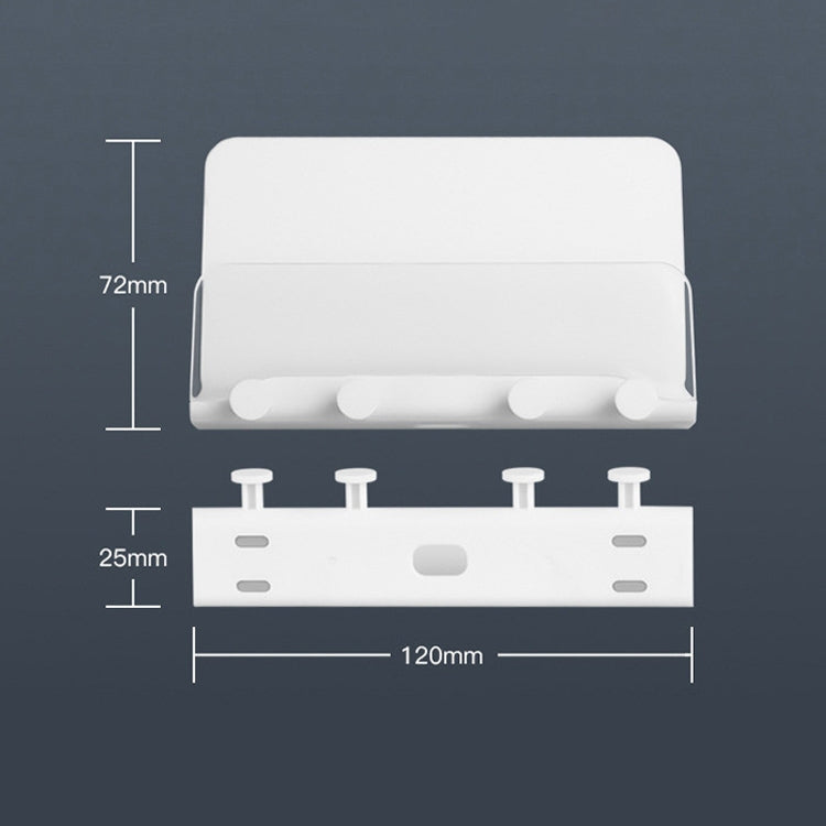 Wall-Mounted Phone and Tablet Holder with Charging Base (White)