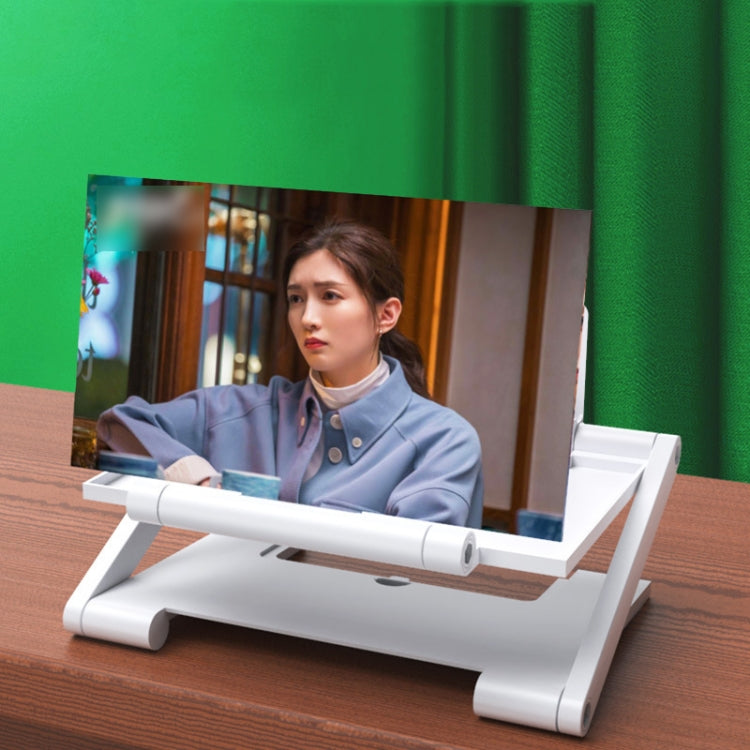 12-Inch Folding High-Definition Mobile Phone Screen Amplifier with Anti-Blue Light Protection (White)