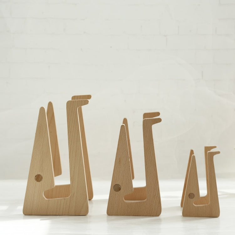 Medium Bamboo and Beech Wood Computer Cooling Bracket with Tablet Storage Rack