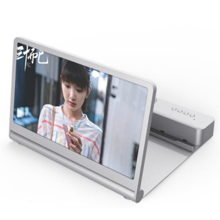 3D High-Definition Mobile Phone Screen Amplifier With Bluetooth Speaker Stand (White)