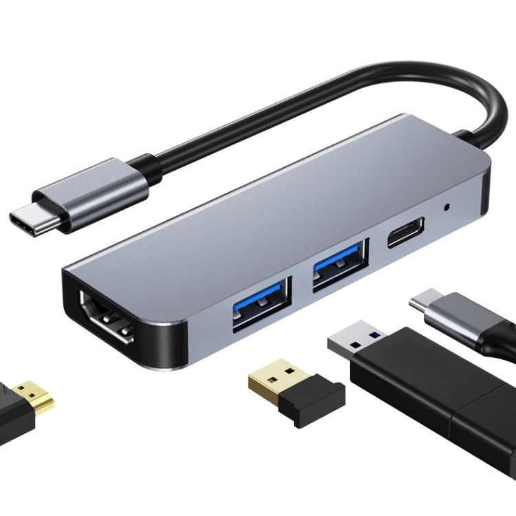 4-in-1 USB-C Hub with 4K HDMI, USB 3.0, USB 2.0, and PD Charging