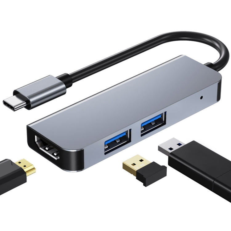Multifunctional 3-In-1 USB-C Docking Station with 4K HDMI and 2 USB 3.0 Ports