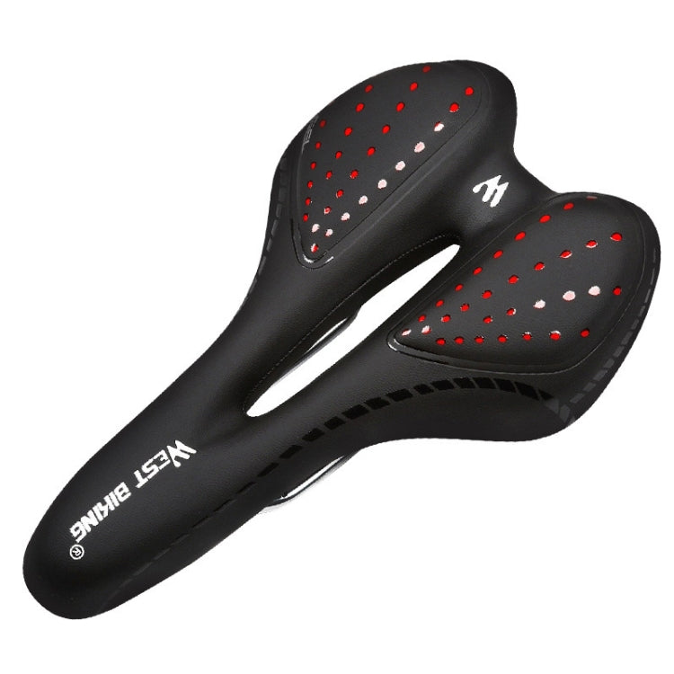 WEST BIKING YP0801086 Silicone Thickened Bicycle Seat (Black Red)