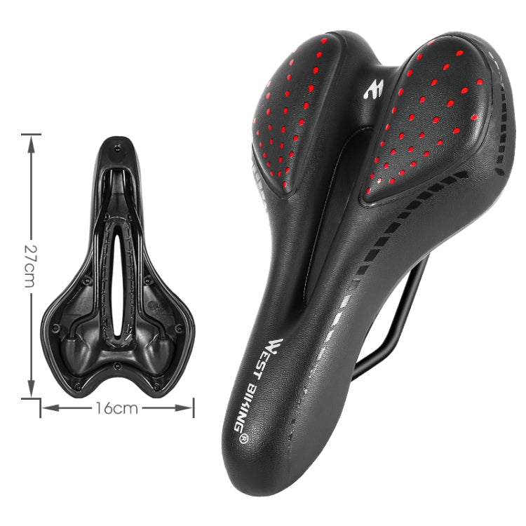 WEST BIKING YP0801086 Silicone Thickened Bicycle Seat (Black Red)
