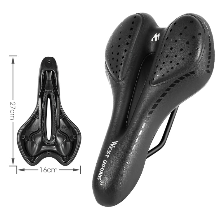WEST BIKING Silicone Thickened Bicycle Seat - Black