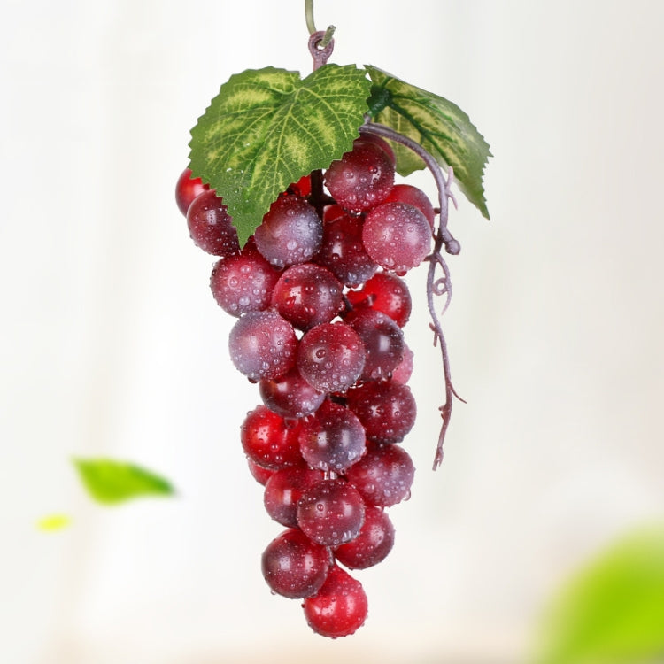 36 Red Grapes Simulation Fruit Bunches with Cream Grape Shoot Props