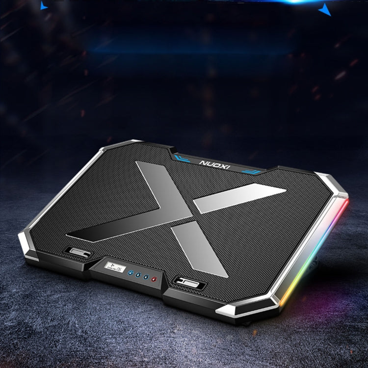 NUOXI Q8 Notebook Radiator with RBG Luminescence and Adjustable Fan Speeds (Black)