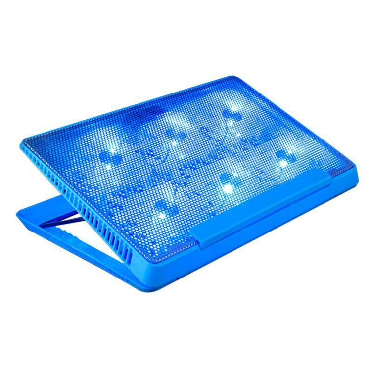Blue NUOXI X8 Aluminum Alloy Notebook Cooling Stand with 6 Fans and Adjustable Angle