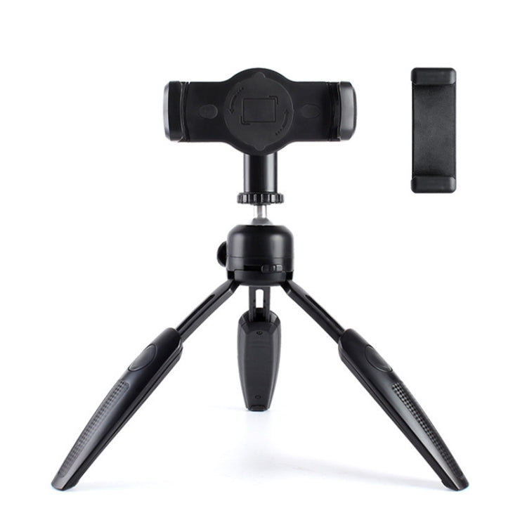 Telescopic Foldable Tripod Desk Mount with Tablet and Phone Clamp for Camera/Smartphones/Tablet PC (Black)