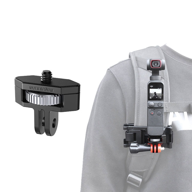 Sunnylife 1/4 inch Metal Adjustable Adapter for DJI Pocket 2, FIMI PALM 2, and Insta360 One X-2 (Dark Grey)