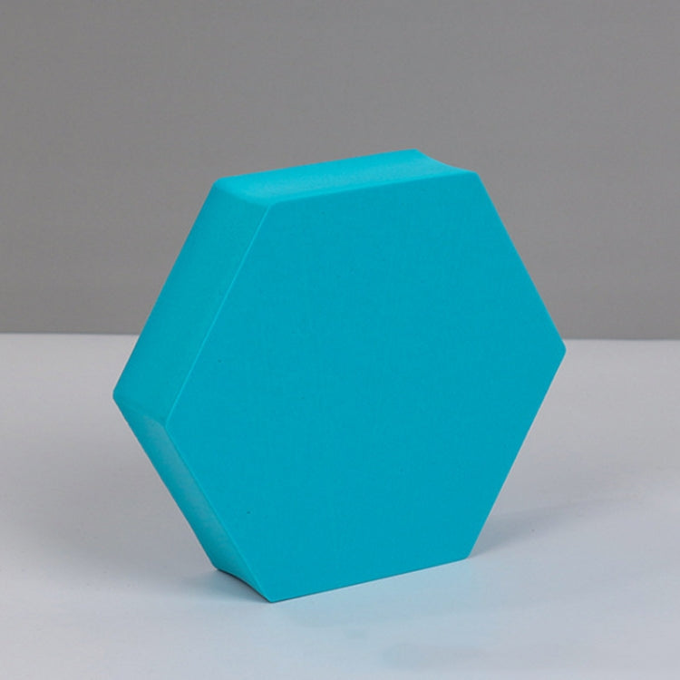 8-Piece Geometric Cube Photo Props Set in Large Lake Blue Hexagon Color