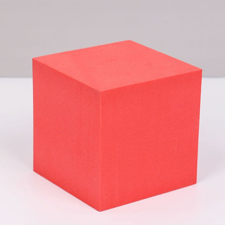 8 Piece Geometric Cube Photo Props Decorative Ornaments Photography Platform - Large Red Square Color Variant