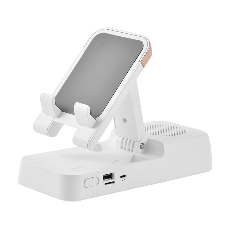 Bluetooth Speaker Desktop Stand for Mobile Phones and Tablets with Multiple Play Modes (White)