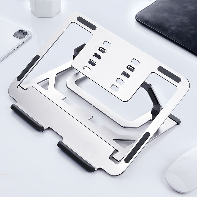 Elegant Silver Aluminum Alloy Laptop Bracket with Folding Design