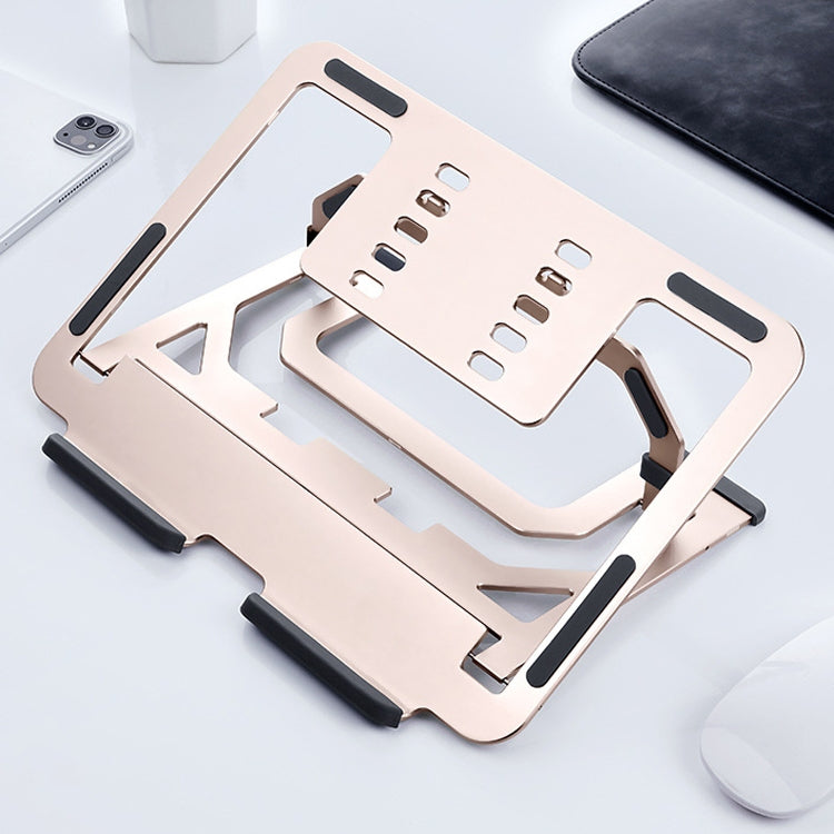 Aluminum Alloy Laptop Bracket with Folding and Lifting Design (Rose Gold)