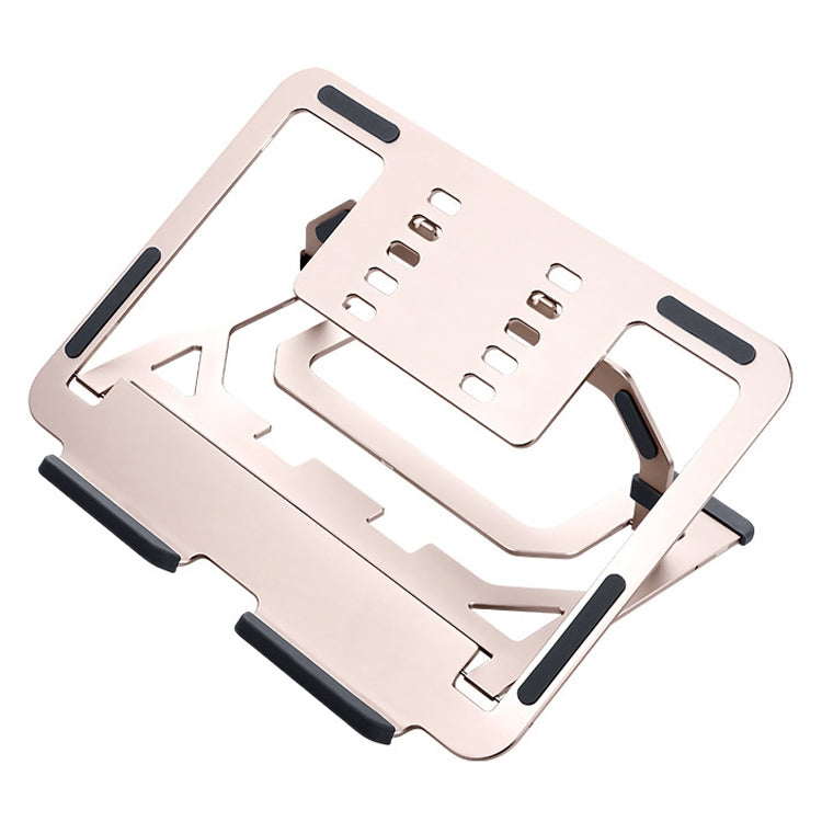 Aluminum Alloy Laptop Bracket with Folding and Lifting Design (Rose Gold)