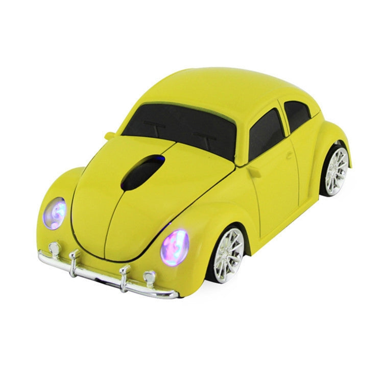 Yellow Car-Shaped Wireless Mouse with 1200 DPI and 3 Keys