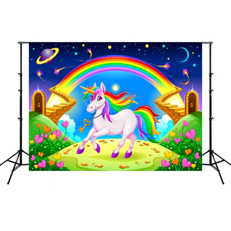 Unicorn Photography Background Cloth for Birthday Theme Party or Photo Sessions (2.1m x 1.5m)