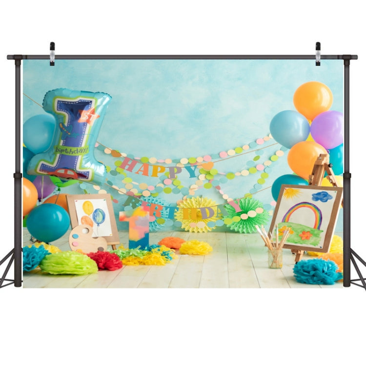 One Year Old Birthday Photography Background Cloth - 2.1m x 1.5m