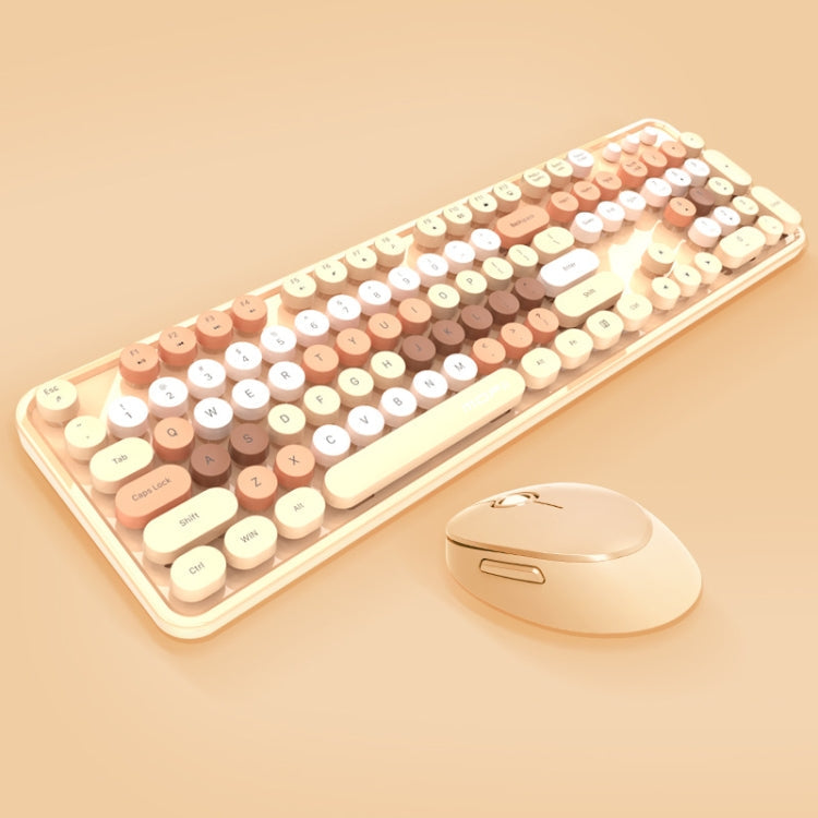 Mofii Sweet Wireless Keyboard And Mouse Set in Milk Tea Mixed Color