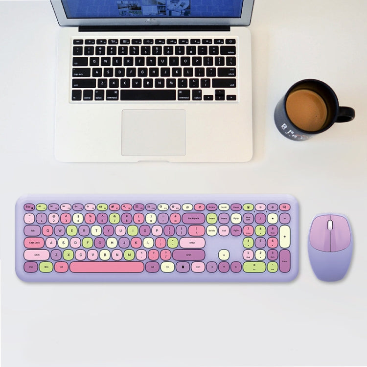 Punk-Inspired MOFii 666 Wireless Keyboard and Mouse Set (Purple)