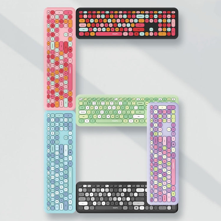 Punk-Inspired MOFii 666 Wireless Keyboard and Mouse Set (Purple)