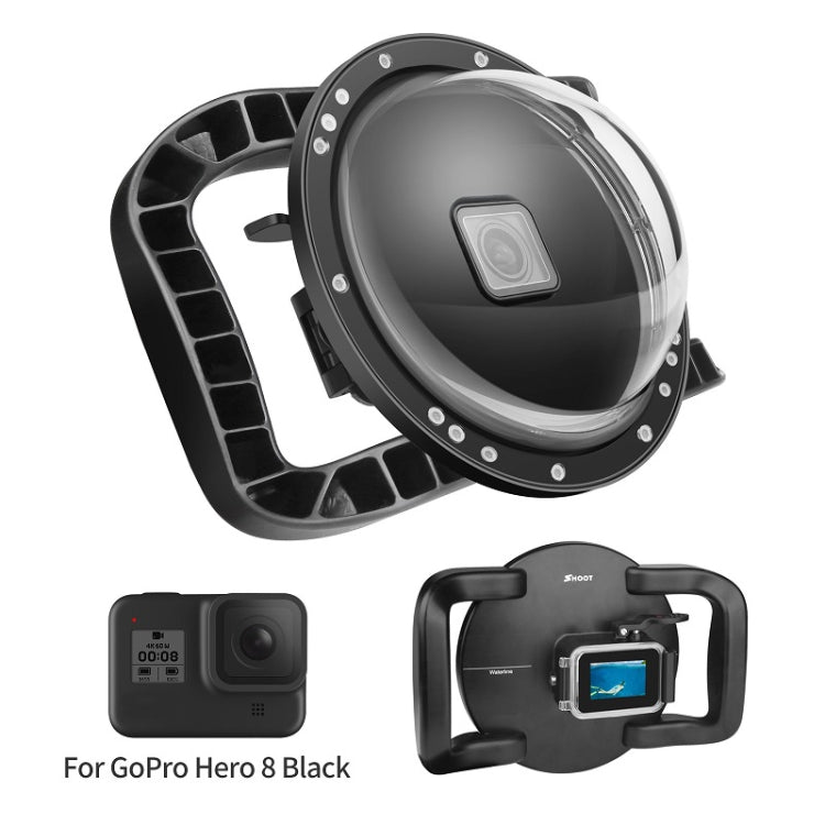 SHOOT TGP548 Dome Port Underwater Diving Camera Lens Transparent Cover Housing Case For GoPro HERO8 Black