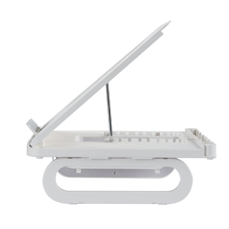 Foldable Notebook Stand with 10-Speed Adjustment and Detachable Accessories 3.0HUB (White)