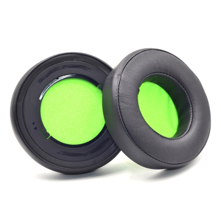 2-Piece Headset Sponge Case for Razer BlackShark V2/V2X/V2SE, Round(Black Green Net)