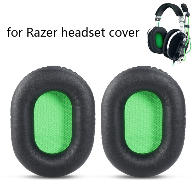 2-Pack Black and Green Net Headset Sponge Covers for Razer V2