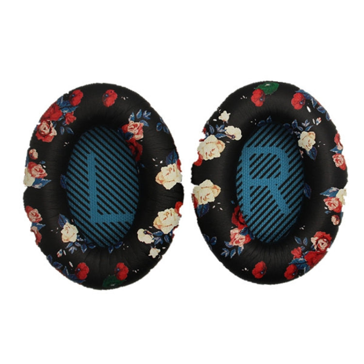 2 Pieces Headphone Sponge Covers for BOSE QC15 / QC3 / QC2 / QC25 / AE2 / AE2i (Print Color + Blue LR)